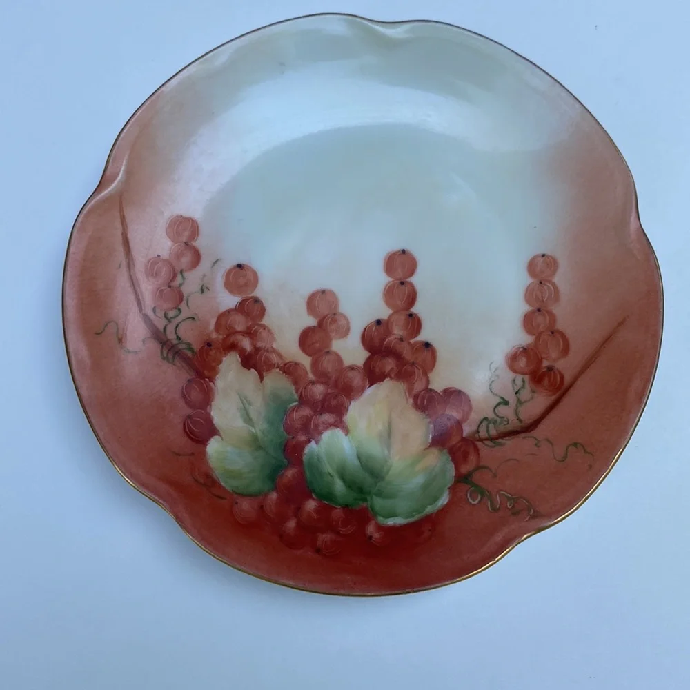 Antique Louise Bavaria Beautifully Painted Lot of 2 Bread Plates Stamp on back